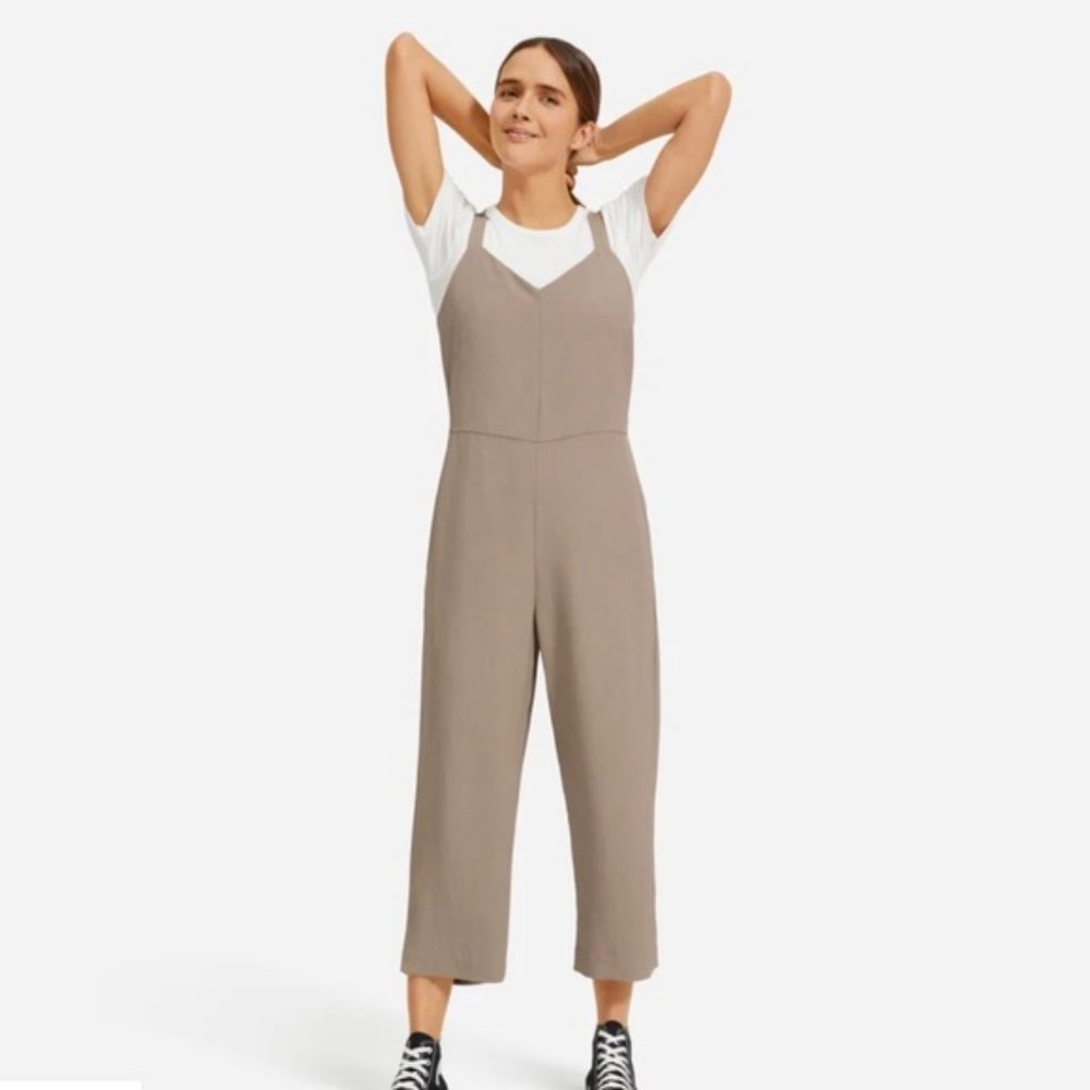 Everlane Taupe Wide-Leg Jumpsuit